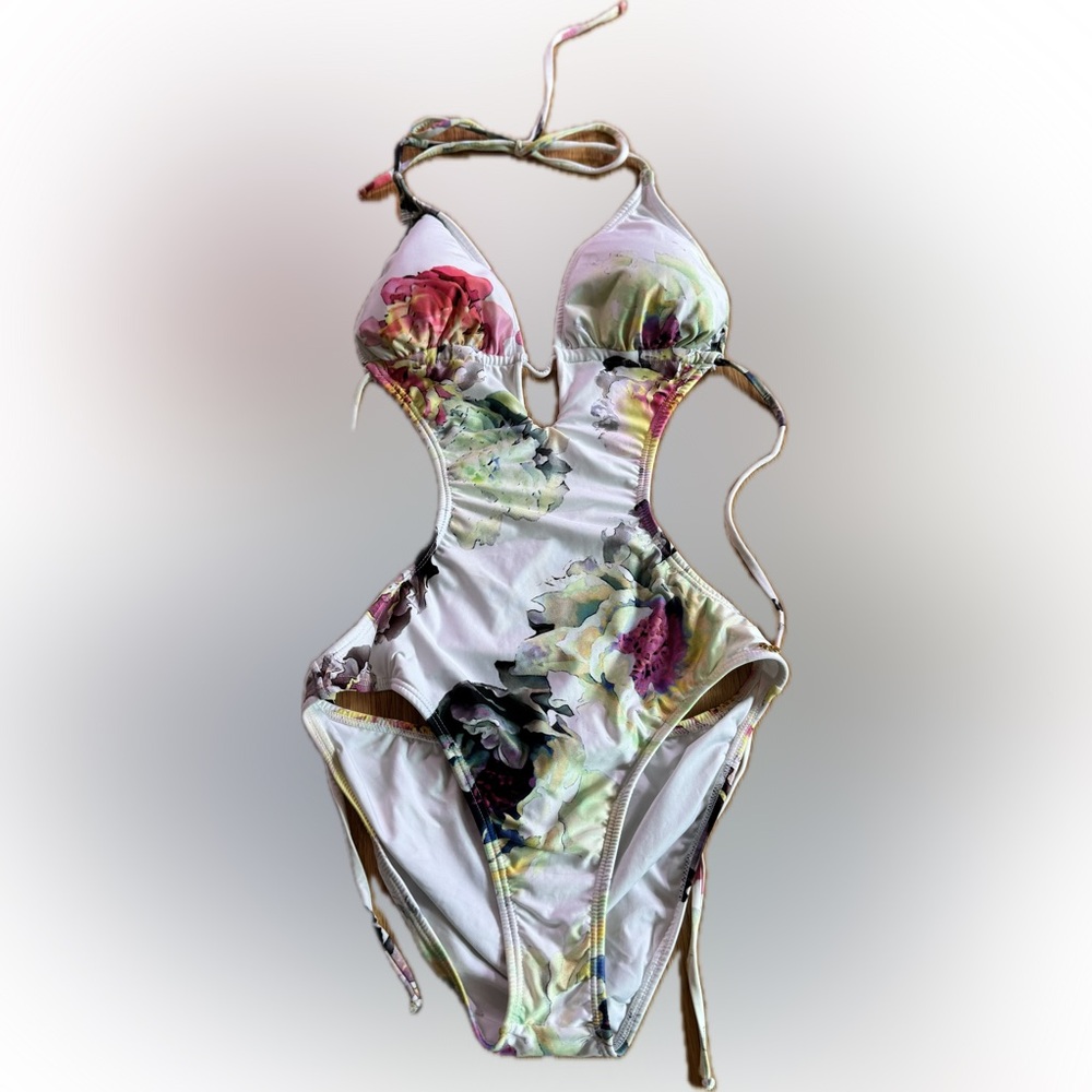 Pilyq Swim Floral cutout one piece size S